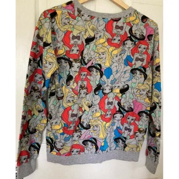 Disney Princesses Royal Dreamer Colorful Graphic Women's Crew Neck Sweater M - Picture 2 of 7